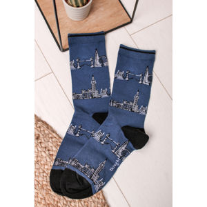 Pánské tmavě modré vzorované ponožky Monument Socks
