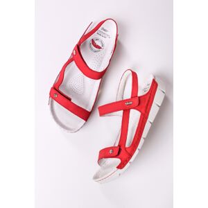 Dámské červené kožené zdravotní sandály Terka