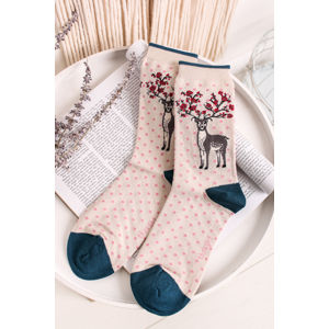 Béžové vzorované ponožky Elias Bamboo Christmas Light