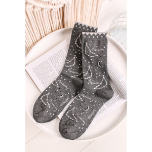 Tmavě šedé vzorované ponožky Capricorn Bamboo Zodiac Star Sign Socks