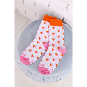 Růžovo-oranžové vzorované ponožky Hearts