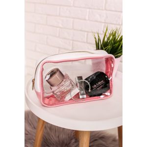 Růžovo-transparentná kosmetická taška Gloria