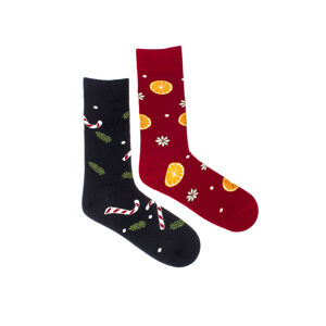Černo-červené vzorované ponožky Xmas Mood