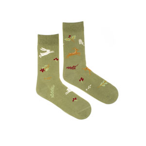 Zelené vzorované ponožky Hunting