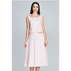 Světlo růžový komplet top + sukně M578