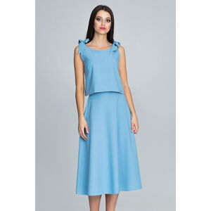 Modrý komplet top + sukně M578