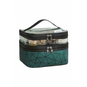 Zeleno-transparentní kosmetická taška Elin
