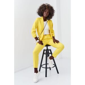 Žlutý elegantní komplet sako + kalhoty 8760
