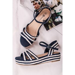 Modro-smetanové sandály Damar