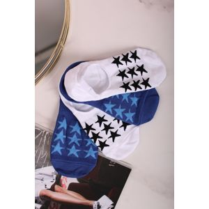 Dámské modro-bílé kotníkové ponožky Super Star Liner - dvojbalení