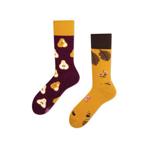 Hnědo-žluté ponožky Pear Pair