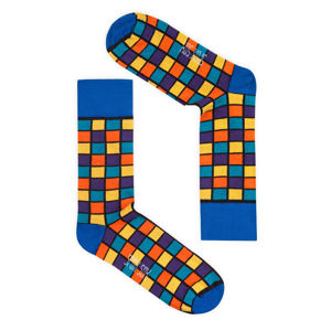Unisex modro-žluté ponožky Spox Sox Rubiks cube