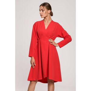 Červené asymetrické šaty S280