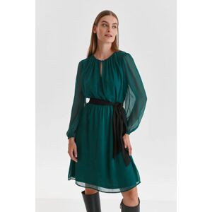 Tmavě zelené midi šaty s opaskem SSU4161