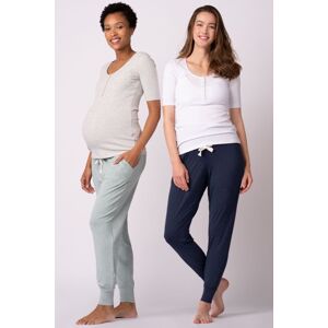 Dvojbalení těhotenských topů Suri - bílá + šedá